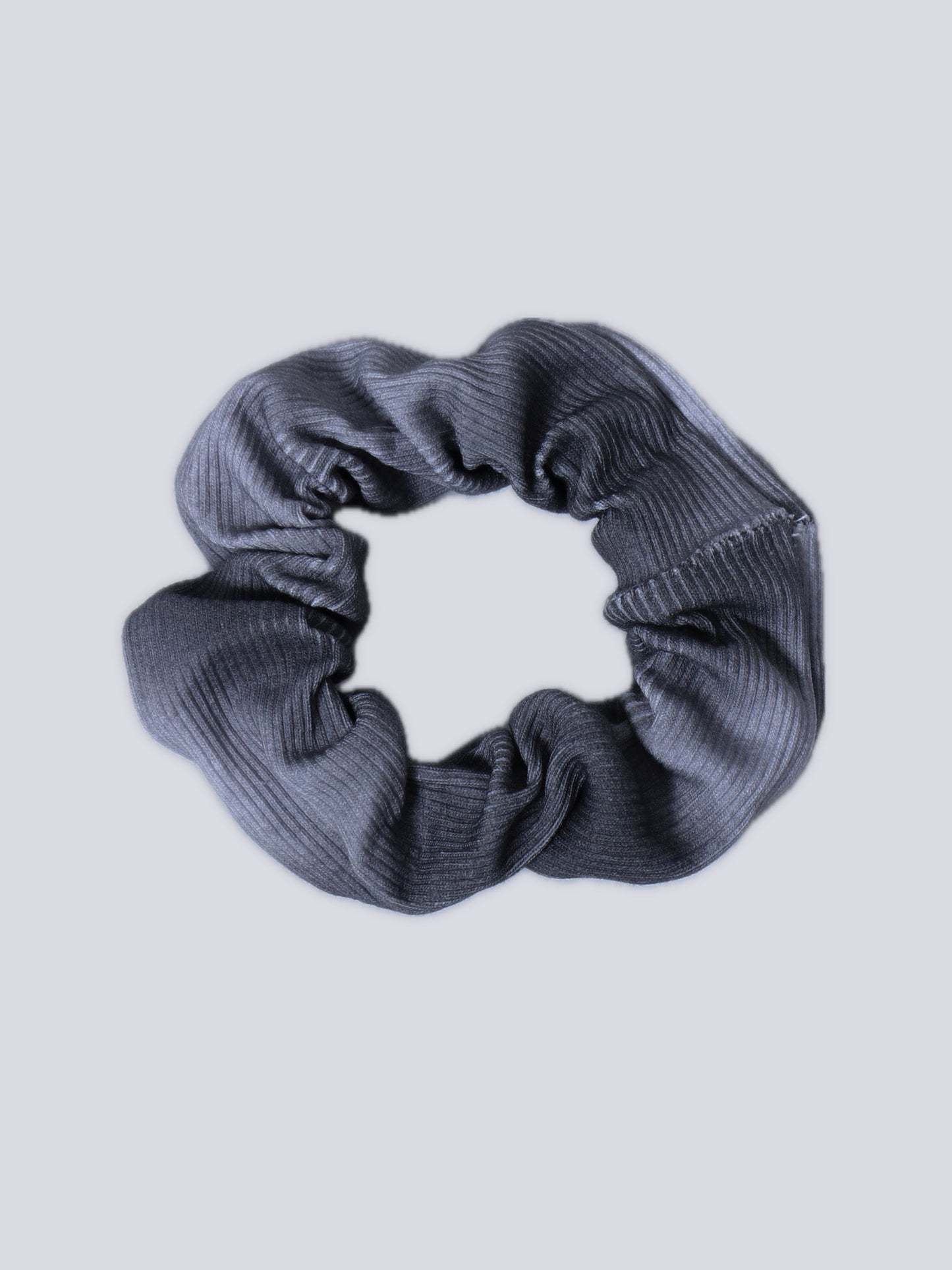 Grey Ribbed Scrunchie